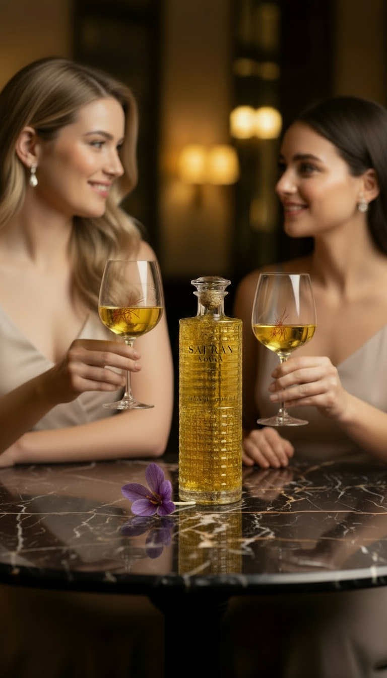 Safran Vodka 700ml mit 23 Karat Mozartgold